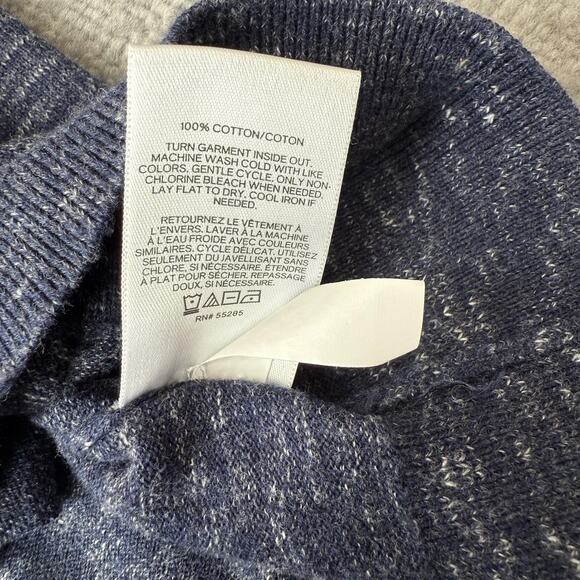 Express Sweater Mens XL Blue Shawl Collar Cotton Pullover Casual Knit Grandpa - Picture 4 of 7